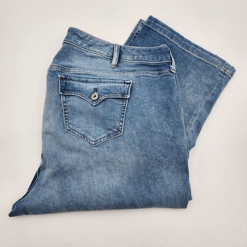 Torrid Denim Women's Jeans Blue Plus Size 24R Whiskers Stone Wash